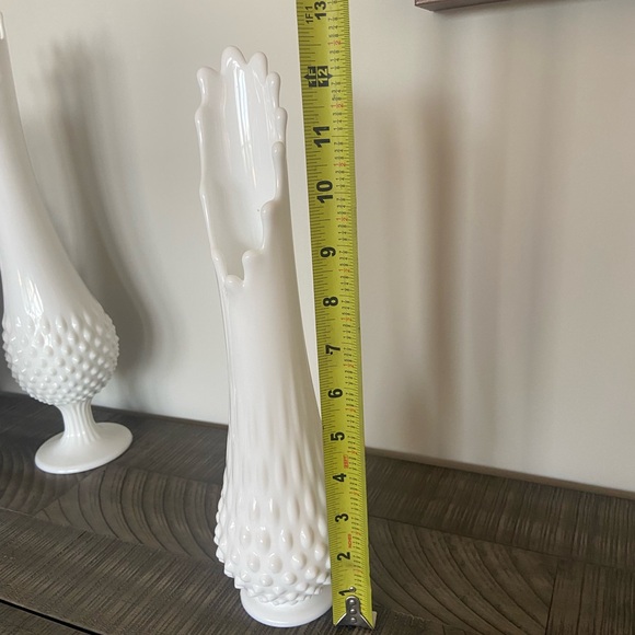 Fenton 12.5” White Milk Glass Hobnail Swung Vase - Picture 1 of 1